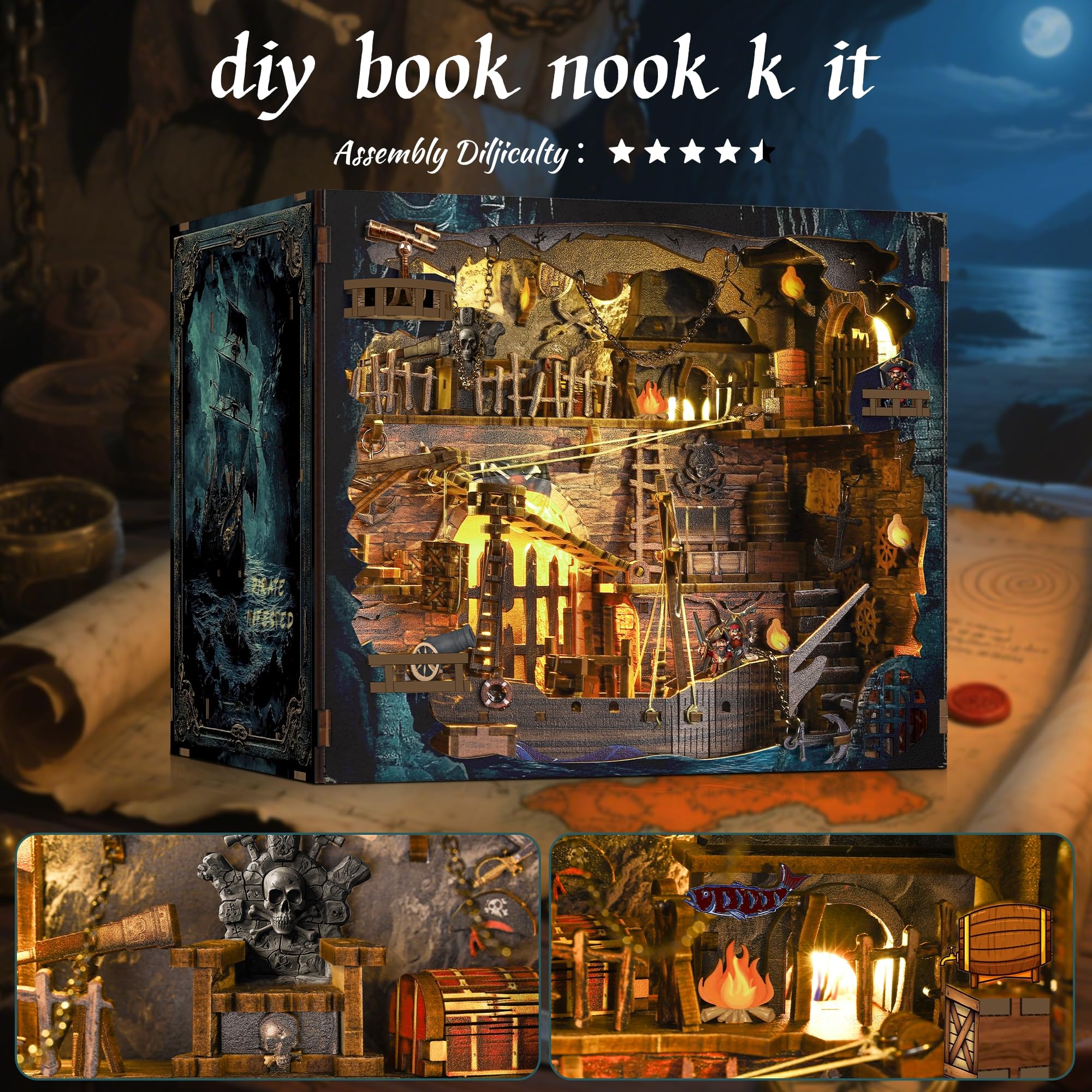 Amazon.co.jp: Book Nook 海賊キット - DIY ミニチュア ハウスキット